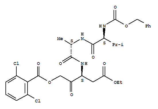Molecular Structure of 161511-45-1 (L-Alaninamide,N-[(phenylmethoxy)carbonyl]-L-valyl-N-[(1S)-3-[(2,6-dichlorobenzoyl)oxy]-1-(2-ethoxy-2-oxoethyl)-2-oxopropyl]-(9CI))