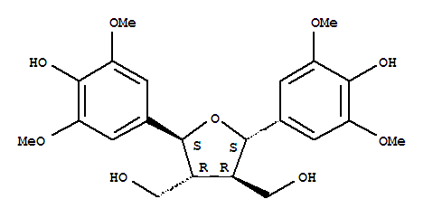 Molecular Structure of 161657-71-2 (3,4-Furandimethanol,tetrahydro-2,5-bis(4-hydroxy-3,5-dimethoxyphenyl)-, (2S,3R,4R,5S)-)
