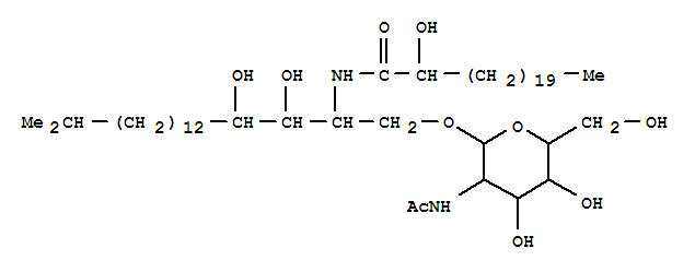 Molecular Structure of 161842-95-1 (Docosanamide,N-[(1S,2S,3R)-1-[[[2-(acetylamino)-2-deoxy-b-D-glucopyranosyl]oxy]methyl]-2,3-dihydroxy-16-methylheptadecyl]-2-hydroxy-,(2R)- (9CI))