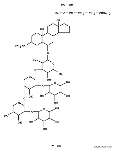Molecular Structure of 161996-25-4 (b-D-Glucopyranoside, (3b,5a,6a,22S)-20,22-dihydroxy-3-(sulfooxy)cholest-9(11)-en-6-yl O-6-deoxy-b-D-galactopyranosyl-(1®2)-O-b-D-xylopyranosyl-(1®4)-O-[6-deoxy-b-D-glucopyranosyl-(1®2)]-O-b-D-xylopyranosyl-(1®3)-6-deoxy-, monosodium salt (9CI))