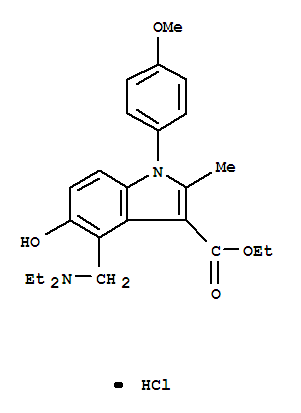 1H-Indole-3-carboxylicacid, 4-[(diethylamino)methyl]-5-hydroxy-1-(4-methoxyphenyl)-2-methyl-, ethylester, hydrochloride (1:1)
