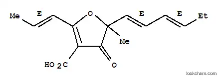 Molecular Structure of 162559-33-3 (3-Furancarboxylic acid,5-(1E,3E)-1,3-hexadien-1-yl-4,5-dihydro-5-methyl-4-oxo-2-(1E)-1-propen-1-yl-)