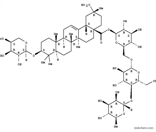 Olean-12-ene-28,29-dioicacid, 3-[(4-O-acetyl-a-L-arabinopyranosyl)oxy]-, 28-(O-6-deoxy-a-L-mannopyranosyl-(1®4)-O-b-D-glucopyranosyl-(1®6)-b-D-glucopyranosyl) ester, (3b,20a)- (9CI)