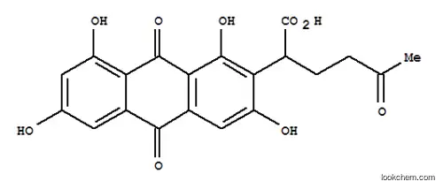 Molecular Structure of 162797-34-4 (2-Anthraceneaceticacid, 9,10-dihydro-1,3,6,8-tetrahydroxy-9,10-dioxo-a-(3-oxobutyl)-)