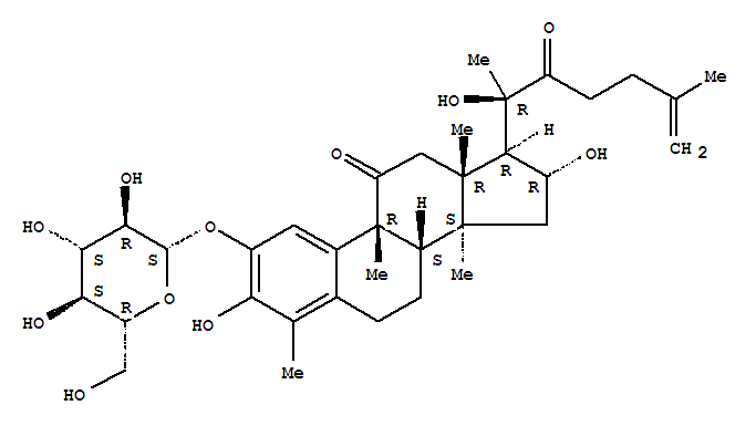 Molecular Structure of 162857-58-1 (19-Norcholesta-1,3,5(10),25-tetraene-11,22-dione,2-(b-D-glucopyranosyloxy)-3,16,20-trihydroxy-4,9,14-trimethyl-,(9b,16a)- (9CI))