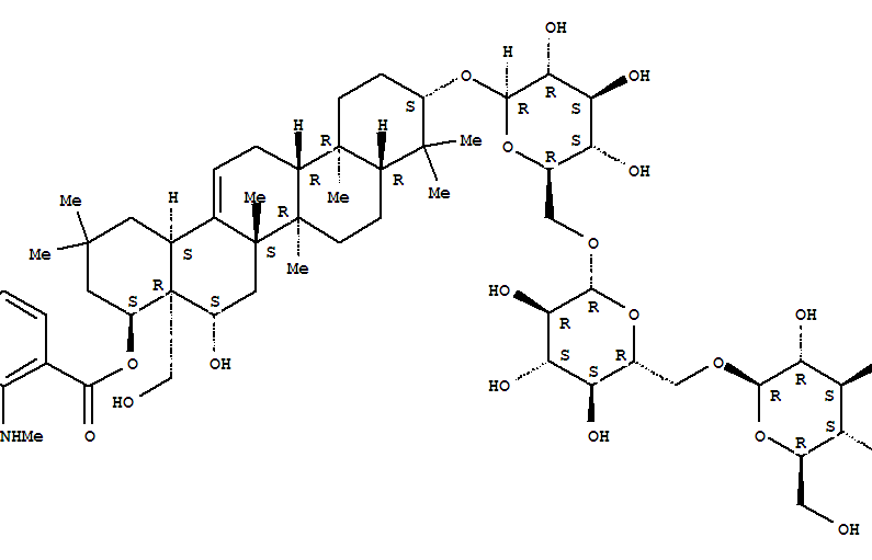 163633-31-6,b-D-Glucopyranoside, (3b,16b,22a)-16,28-dihydroxy-22-[[2-(methylamino)benzoyl]oxy]olean-12-en-3-yl O-b-D-glucopyranosyl-(1®6)-O-b-D-glucopyranosyl-(1®6)- (9CI),SitakisosideIV
