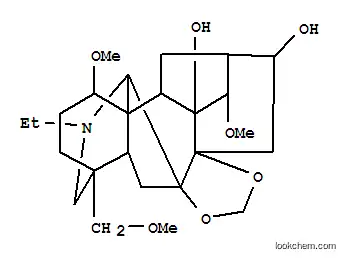 Molecular Structure of 163634-09-1 (Aconitane-9,16-diol,20-ethyl-1,14-dimethoxy-4-(methoxymethyl)-7,8-[methylenebis(oxy)]-, (1a,14a,16b)- (9CI))