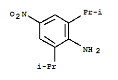 Molecular Structure of 163704-72-1 (Benzenamine,2,6-bis(1-methylethyl)-4-nitro-)
