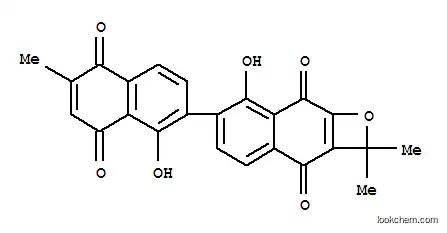 Molecular Structure of 163860-33-1 (2H-Naphth[2,3-b]oxete-3,8-dione,6-(5,8-dihydro-1-hydroxy-6-methyl-5,8-dioxo-2-naphthalenyl)-7-hydroxy-2,2-dimethyl-)