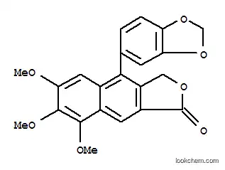 Molecular Structure of 164124-32-7 (Naphtho[2,3-c]furan-1(3H)-one,4-(1,3-benzodioxol-5-yl)-6,7,8-trimethoxy-)