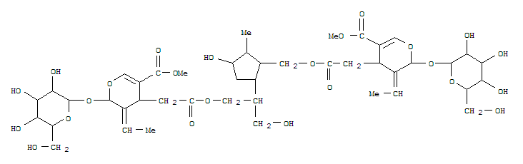 2H-Pyran-4-acetic acid,3-ethylidene-2-(b-D-glucopyranosyloxy)-3,4-dihydro-5-(methoxycarbonyl)-,[(1S,2R,3R,5R)-5-[(1R)-2-[[[(2S,3E,4S)-3-ethylidene-2-(b-D-glucopyranosyloxy)-3,4-dihydro-5-(methoxycarbo