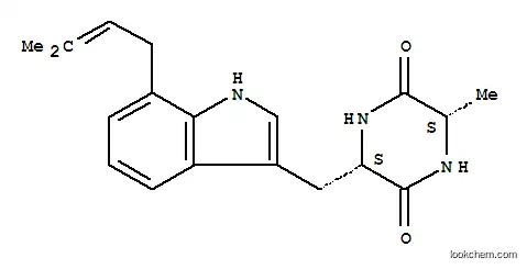 Molecular Structure of 165133-90-4 (2,5-Piperazinedione,3-methyl-6-[[7-(3-methyl-2-buten-1-yl)-1H-indol-3-yl]methyl]-, (3S,6S)-)