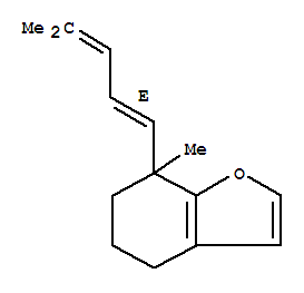Molecular Structure of 165337-78-0 (Benzofuran,4,5,6,7-tetrahydro-7-methyl-7-[(1E)-4-methyl-1,3-pentadien-1-yl]-, (-)-)