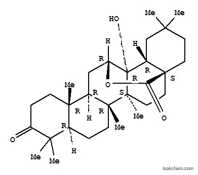Molecular Structure of 165905-21-5 (Oleanan-28-oic acid,12,13-dihydroxy-3-oxo-, d-lactone, (12b,13a)- (9CI))