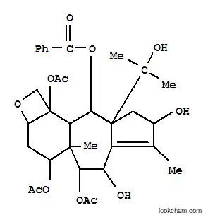 Molecular Structure of 166197-41-7 (1H-Azuleno[5',6':3,4]benz[1,2-b]oxete-4,5,6,8,10,10b(2aH)-hexol,3,4,4a,5,6,8,9,9a,10,10a-decahydro-9a-(1-hydroxy-1-methylethyl)-4a,7-dimethyl-,4,5,10b-triacetate 10-benzoate, (2aR,4S,4aS,5R,6R,8S,9aS,10S,10aR,10bS)-)