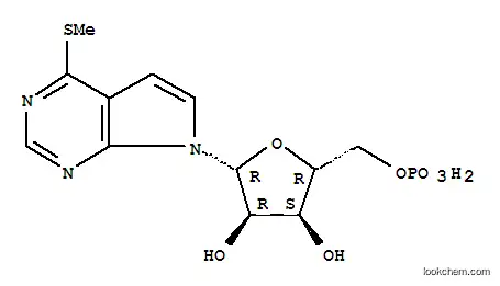 Molecular Structure of 16684-22-3 (4-(methylsulfanyl)-7-(5-O-phosphonopentofuranosyl)-7H-pyrrolo[2,3-d]pyrimidine)