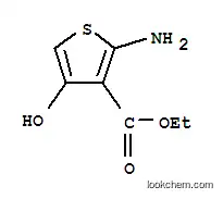 Molecular Structure of 16694-23-8 (2-Amino-4-hydroxy-3-thiophenecarboxylic acid ethyl ester)