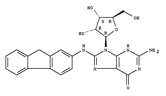 Molecular Structure of 16699-28-8 (Guanosine,8-(9H-fluoren-2-ylamino)- (9CI))