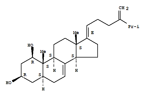 Molecular Structure of 166990-03-0 (21-Norergosta-7,17(20),24(28)-triene-1,3-diol,(1b,3b,5a,17E)- (9CI))
