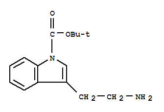 Molecular Structure of 167015-84-1 (1H-Indole-1-carboxylicacid, 3-(2-aminoethyl)-, 1,1-dimethylethyl ester)