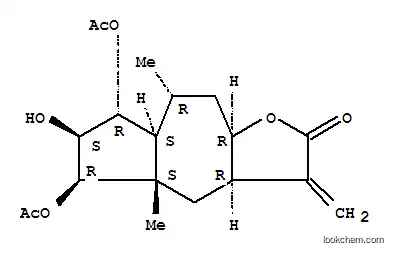 Molecular Structure of 167173-02-6 (Azuleno[6,5-b]furan-2(3H)-one,5,7-bis(acetyloxy)decahydro-6-hydroxy-4a,8-dimethyl-3-methylene-,(3aR,4aS,5R,6S,7R,7aS,8R,9aR)-)