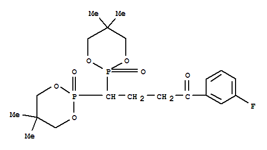 Molecular Structure of 167269-90-1 (1-Butanone,4,4-bis(5,5-dimethyl-2-oxido-1,3,2-dioxaphosphorinan-2-yl)-1-(3-fluorophenyl)-(9CI))