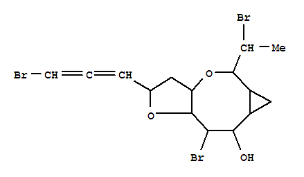 167425-79-8,Cyclopropa[f]furo[3,2-b]oxocin-7-ol,8-bromo-5-[(1S)-1-bromoethyl]-2-[(1S)-3-bromo-1,2-propadienyl]decahydro-,(2S,3aR,5R,5aR,6aS,7S,8S,8aS)- (9CI),Cyclopropa[f]furo[3,2-b]oxocin-7-ol,8-bromo-5-(1-bromoethyl)-2-(3-bromo-1,2-propadienyl)decahydro-, [2S-[2a(R*),3aa,5b,5ab,6ab,7a,8a,8aa]]-; Aplyparvunin