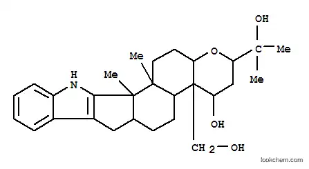Molecular Structure of 167427-24-9 (2H-Pyrano[2'',3'':5',6']benz[1',2':6,7]indeno[1,2-b]indole-2,4a(4bH)-dimethanol,3,4,5,6,6a,7,12,12b,12c,13,14,14a-dodecahydro-4-hydroxy-a2,a2,12b,12c-tetramethyl-, (2S,4R,4aS,4bR,6aS,12bS,12cS,14aS)-(9CI))