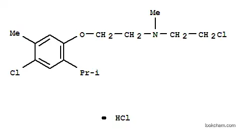 Molecular Structure of 16793-51-4 (2-chloro-N-{2-[4-chloro-5-methyl-2-(propan-2-yl)phenoxy]ethyl}-N-methylethanamine hydrochloride (1:1))
