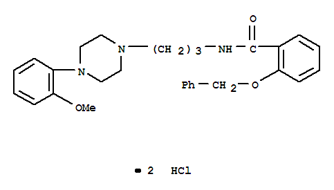 Molecular Structure of 168052-67-3 (Benzamide,N-[3-[4-(2-methoxyphenyl)-1-piperazinyl]propyl]-2-(phenylmethoxy)-,hydrochloride (1:2))