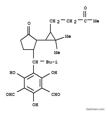 Molecular Structure of 168146-22-3 (1,3-Benzenedicarboxaldehyde,5-[1-[(1R,2S)-2-[(1S,3R)-2,2-dimethyl-3-(3-oxobutyl)cyclopropyl]-3-oxocyclopentyl]-3-methylbutyl]-2,4,6-trihydroxy-)