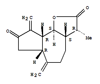 Molecular Structure of 16836-50-3 (Azuleno[4,5-b]furan-2,8(3H,4H)-dione,octahydro-3-methyl-6,9-bis(methylene)-, (3R,3aS,6aR,9aR,9bS)-)