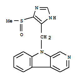 Molecular Structure of 168434-25-1 (9H-Pyrido[3,4-b]indole,9-[[5-(methylsulfinyl)-1H-imidazol-4-yl]methyl]-)
