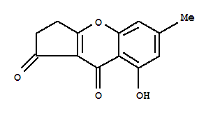 Molecular Structure of 168434-88-6 (Cyclopenta[b][1]benzopyran-1,9-dione,2,3-dihydro-8-hydroxy-6-methyl-)