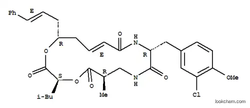 Molecular Structure of 168482-39-1 (Cyclo[(2R)-2-methyl-b-alanyl-(2S)-2-hydroxy-4-methylpentanoyl-(2E,5R,7E)-5-hydroxy-8-phenyl-2,7-octadienoyl-3-chloro-O-methyl-D-tyrosyl](9CI))