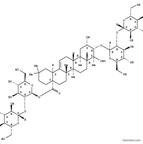Molecular Structure of 168570-29-4 (Olean-12-en-28-oicacid, 3-[(2-O-b-D-glucopyranosyl-b-D-glucopyranosyl)oxy]-2-hydroxy-23-oxo-,2-O-b-D-glucopyranosyl-b-D-glucopyranosyl ester, (2b,3b,4a)- (9CI))