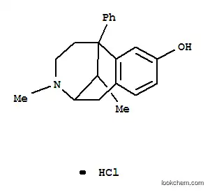 Molecular Structure of 16864-68-9 (3,11-dimethyl-6-phenyl-1,2,3,4,5,6-hexahydro-2,6-methano-3-benzazocin-8-ol hydrochloride (1:1))