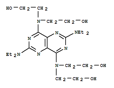 Molecular Structure of 16908-41-1 (Ethanol,2,2',2'',2'''-[[2,6-bis(diethylamino)pyrimido[5,4-d]pyrimidine-4,8-diyl]dinitrilo]tetra-(6CI,7CI,8CI))
