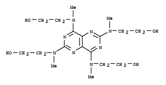 Molecular Structure of 16908-49-9 (Ethanol,2,2',2'',2'''-[pyrimido[5,4-d]pyrimidine-2,4,6,8-tetrayltetrakis(methylimino)]tetrakis-)