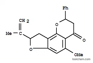 Molecular Structure of 169532-89-2 (4H-Furo[2,3-h]-1-benzopyran-4-one,2,3,8,9-tetrahydro-5-methoxy-8-(1-methylethenyl)-2-phenyl- (9CI))