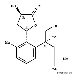 Molecular Structure of 169626-22-6 (2(3H)-Furanone,5-[(3S)-2,3-dihydro-3-(hydroxymethyl)-1,1,3,5-tetramethyl-1H-inden-4-yl]dihydro-3-hydroxy-,(3R,5S)-)