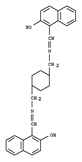 Molecular Structure of 16964-00-4 (2-Naphthol,1,1'-[1,4-cyclohexylenebis(methylenenitrilomethylidyne)]di- (8CI))