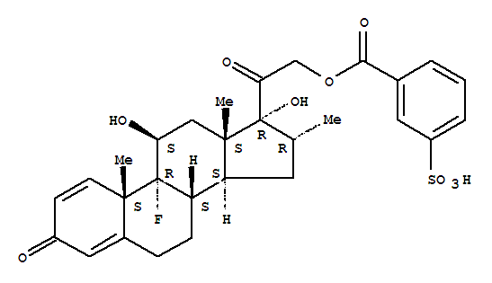 16978-57-7,dexamethasone 21-(sodium 3-sulphobenzoate),Pregna-1,4-diene-3,20-dione,9-fluoro-11b,17,21-trihydroxy-16a-methyl-, 21-m-sulfobenzoate(6CI,8CI); Benzoic acid, m-sulfo-, 2-ester with 9-fluoro-11b,17,21-trihydroxy-16a-methylpregna-1,4-diene-3,20-dione;Dexamethasone m-sulfobenzoate