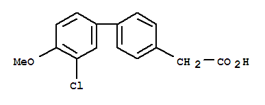 Molecular Structure of 17027-67-7 ([1,1'-Biphenyl]-4-aceticacid, 3'-chloro-4'-methoxy-)