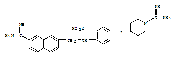 Molecular Structure of 172335-05-6 (2-Naphthalenepropanoicacid, 7-(aminoiminomethyl)-a-[4-[[1-(aminoiminomethyl)-4-piperidinyl]oxy]phenyl]-)