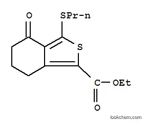 Molecular Structure of 172516-30-2 (ETHYL 4-OXO-3-(PROPYLTHIO)-4,5,6,7-TETRAHYDROBENZO[C]THIOPHENE-1-CARBOXYLATE)