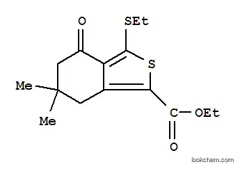 Molecular Structure of 172516-43-7 (ETHYL 3-(ETHYLTHIO)-6,6-DIMETHYL-4-OXO-4,5,6,7-TETRAHYDROBENZO[C]THIOPHENE-1-CARBOXYLATE)