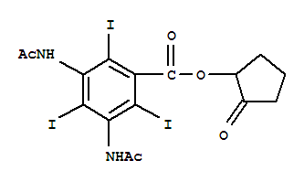 Molecular Structure of 172738-75-9 (Benzoic acid,3,5-bis(acetylamino)-2,4,6-triiodo-, 2-oxocyclopentyl ester)