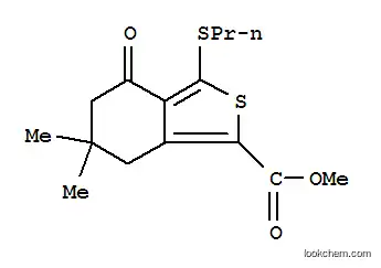 Molecular Structure of 175202-42-3 (METHYL 6,6-DIMETHYL-4-OXO-3-(PROPYLTHIO)-4,5,6,7-TETRAHYDROBENZO[C]THIOPHENE-1-CARBOXYLATE)