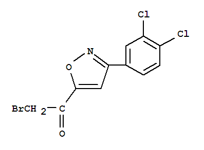 Molecular Structure of 175277-38-0 (Ethanone,2-bromo-1-[3-(3,4-dichlorophenyl)-5-isoxazolyl]-)